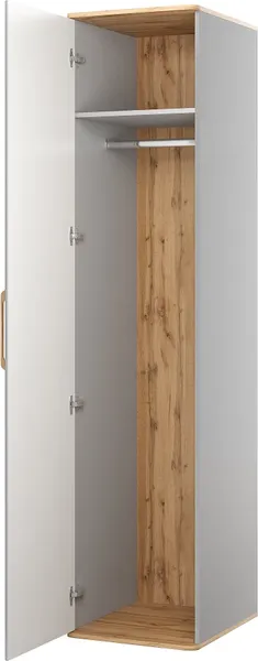 Изображение товара Шкаф-пенал MODULA Карпин INV01HP-1D-502/621/2204(05) (дуб натюрель/серый)