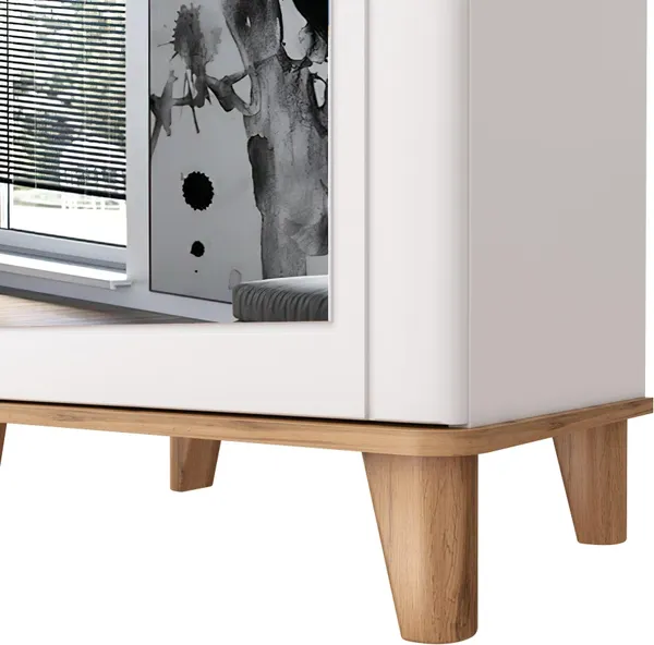 Изображение товара Шкаф MODULA Карпин INV01HP-1Z-618/425/2205(02) (дуб натюрель/белый премиум)