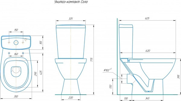 Изображение товара Унитаз напольный Rosa Соло Люкс (белый)