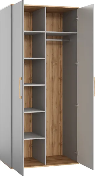 Изображение товара Шкаф MODULA Карпин INV01HP-2D-1002/621/2204(05) (дуб натюрель/серый)