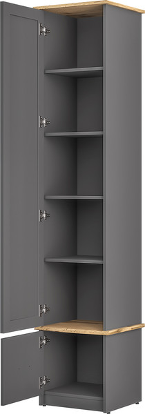 Изображение товара Шкаф-пенал MODULA Гранда INV07HS-2D-460/430/2178(22) (графит/дуб натюрель)
