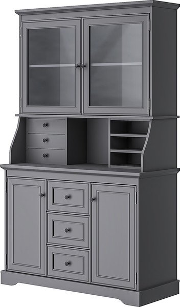 Изображение товара Шкаф с витриной MODULA Тира INV08HS-2D2V3S/1214/503/1998(23) (графит)