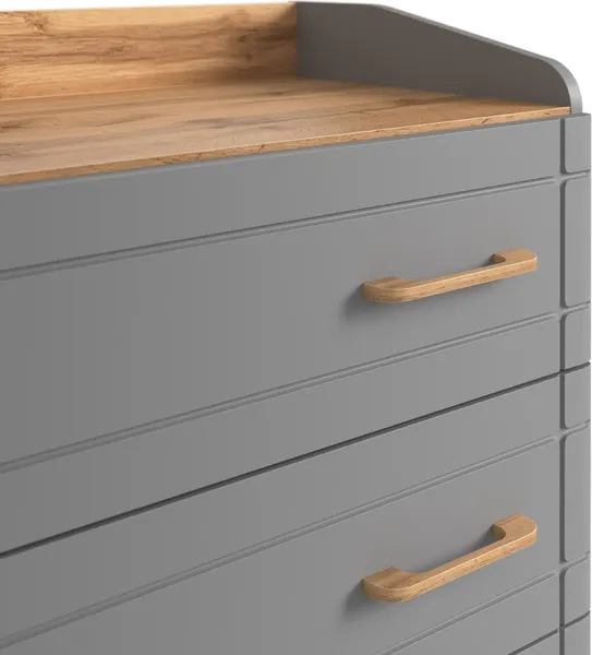 Изображение товара Комод MODULA Карпин INV01T-3S-1016/425/758(05) (дуб натюрель/серый)