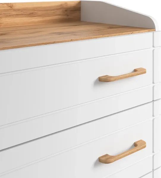 Изображение товара Комод MODULA Карпин INV01T-3S-1016/425/758(02) (дуб натюрель/белый премиум)