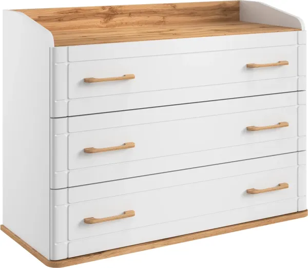 Изображение товара Комод MODULA Карпин INV01T-3S-1016/425/758(02) (дуб натюрель/белый премиум)