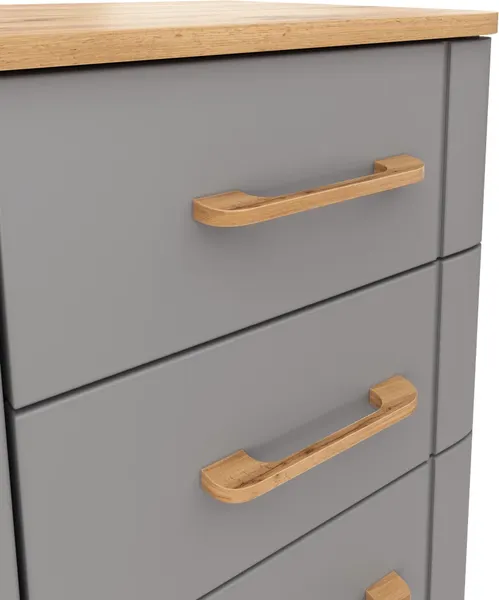 Изображение товара Тумба MODULA Карпин INV01T-2D2S-776/425/1011(05) (дуб натюрель/серый)