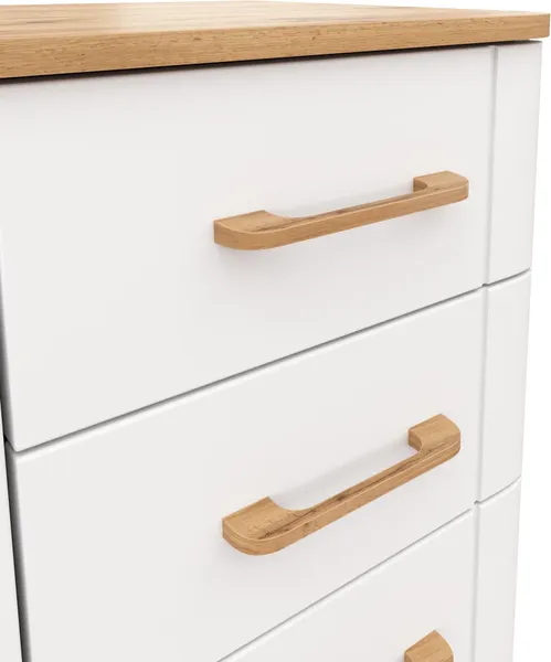 Изображение товара Тумба MODULA Карпин INV01T-2D2S-776/425/1011(02) (дуб натюрель/белый премиум)