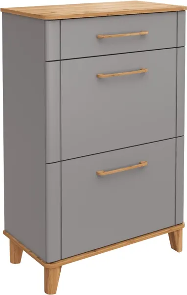 Изображение товара Тумба для обуви MODULA Карпин INV01T-3S-776/425/1181(05) (дуб натюрель/серый)