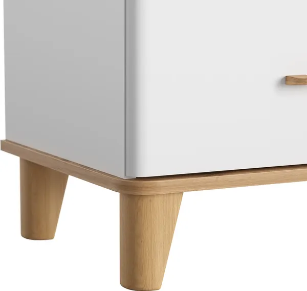 Изображение товара Прикроватная тумба MODULA Карпин INV01T-1S-616/425/499(02) (дуб натюрель/белый премиум)
