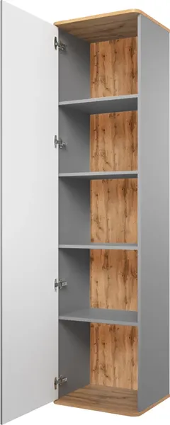 Изображение товара Шкаф-пенал MODULA Карпин INV01HS-1D-502/425/2014(05) (дуб натюрель/серый)
