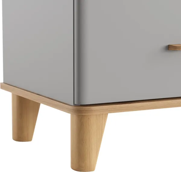 Изображение товара Прикроватная тумба MODULA Карпин INV01T-1S-616/425/499(05) (дуб натюрель/серый)