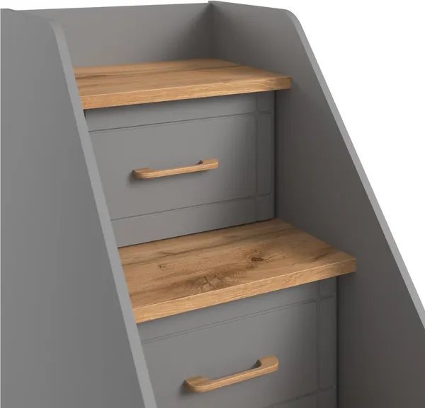 Изображение товара Лестница для кровати MODULA Карпин INV01T-1D3S-500/954/1303(05) (дуб натюрель/серый)