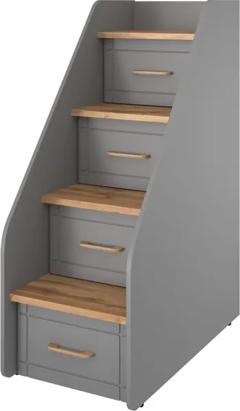 Изображение товара Лестница для кровати MODULA Карпин INV01T-1D3S-500/954/1303(05) (дуб натюрель/серый)