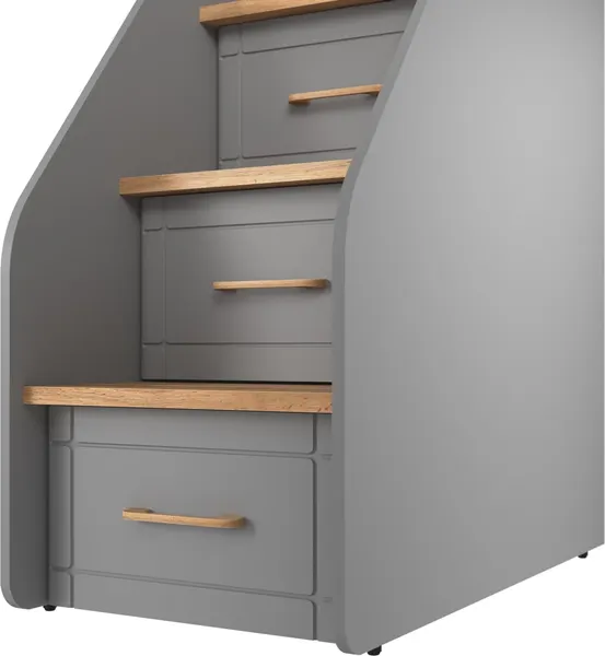 Изображение товара Лестница для кровати MODULA Карпин INV01T-1D3S-500/954/1303(05) (дуб натюрель/серый)