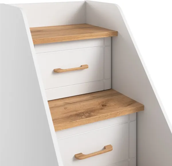 Изображение товара Лестница для кровати MODULA Карпин INV01T-1D3S-500/954/1303(02) (дуб натюрель/белый премиум)