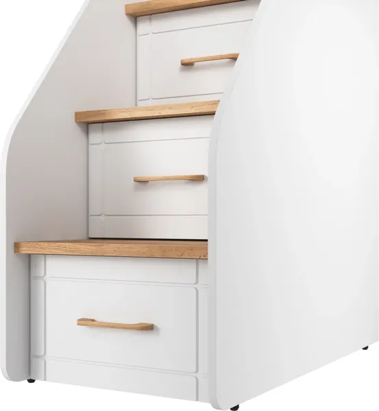 Изображение товара Лестница для кровати MODULA Карпин INV01T-1D3S-500/954/1303(02) (дуб натюрель/белый премиум)