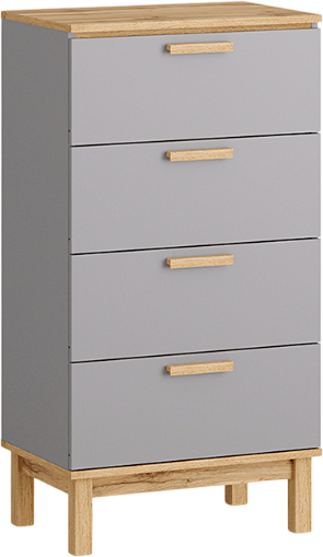 Изображение товара Комод MODULA Вирелле INV06T-4S-602/398/1154(21) (BZ серый шифер/DI дуб натюрель)