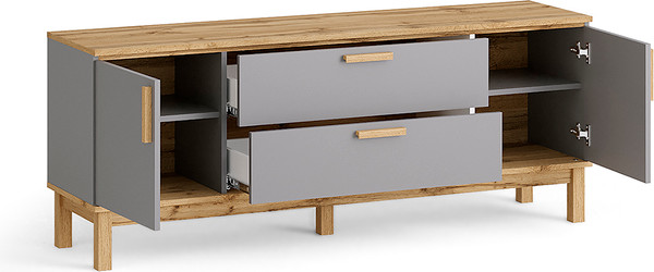 Изображение товара Тумба MODULA Вирелле INV06T-2D2S-1608/398/625(21) (BZ серый шифер/DI дуб натюрель)