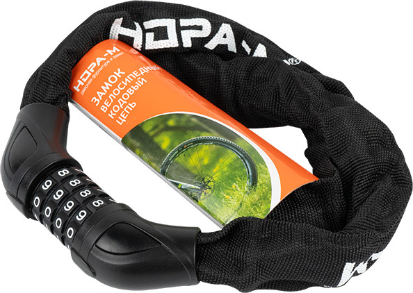 Изображение товара Велозамок Нора-М №40 900мм (кодовый, черный)