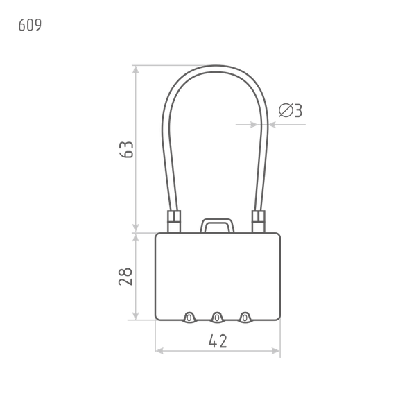 Изображение товара Замок навесной Нора-М кодовый 609 (черный)