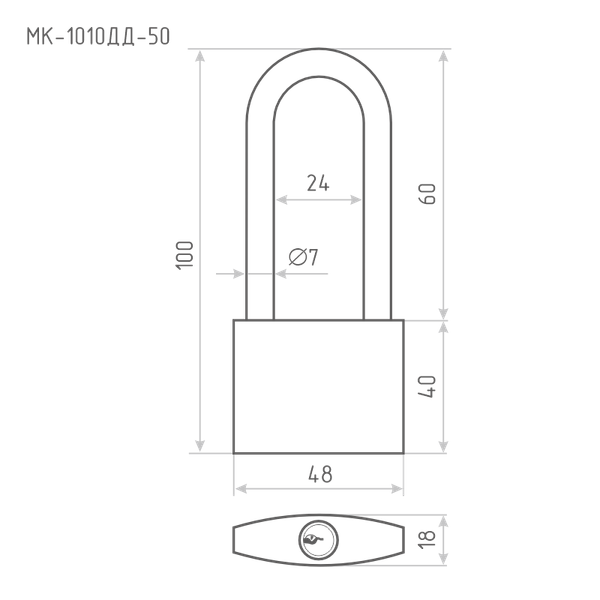 Изображение товара Замок навесной Нора-М  МК 1010дд-50 (10 замков, 30 ключей)