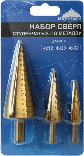 Изображение товара Набор сверл Vertex Tools 4-12-4-20-4-32