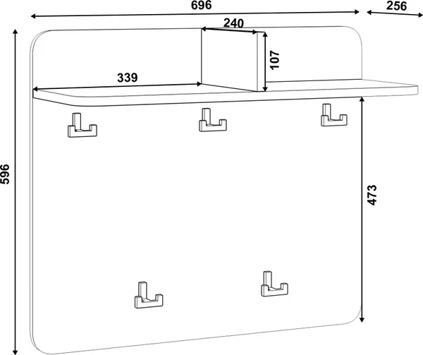 Изображение товара Вешалка для одежды MODULA Карпин INV01VW-696/256/596(10) (дуб натюрель)