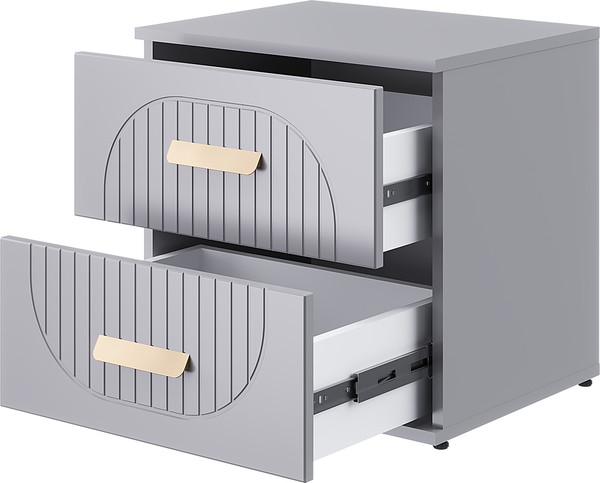 Изображение товара Прикроватная тумба MODULA Хелена INV02T-2S-502/398/490(16) (серый шифер)