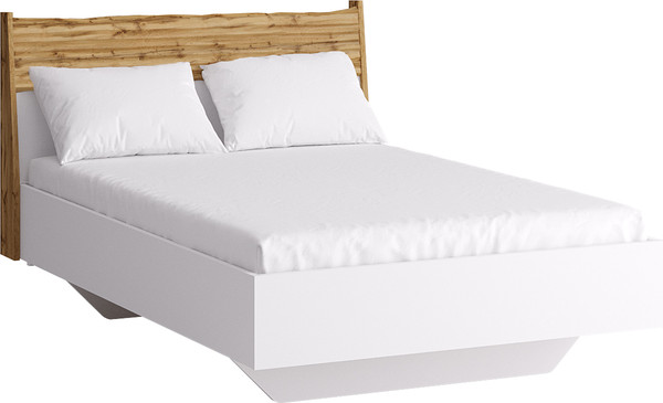 Изображение товара Двуспальная кровать MODULA Сэлва INV04K-1500/2181/1100(02) (дуб натюрель/белый премиум)