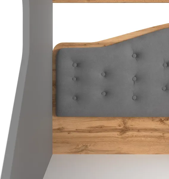 Изображение товара Двухъярусная кровать MODULA Карпин INV01KMW-2SR-2054/987/1829(06) (серый/дуб натюрель/серый ткань)