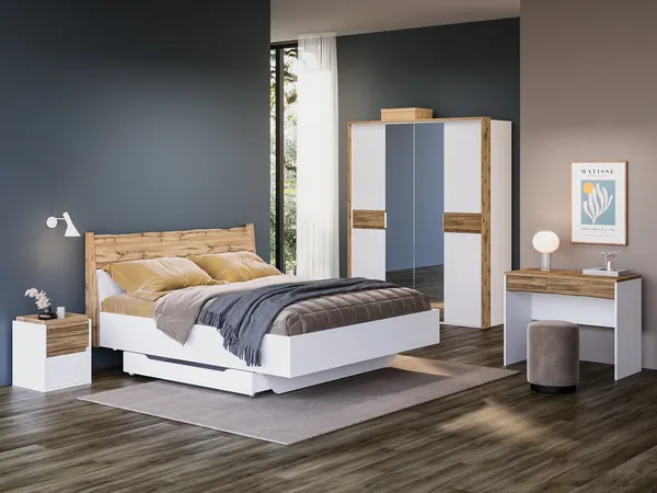 Изображение товара Шкаф MODULA Сэлва INV04HP-2D2Z-1767/636/2176(02) (дуб натюрель/белый премиум)