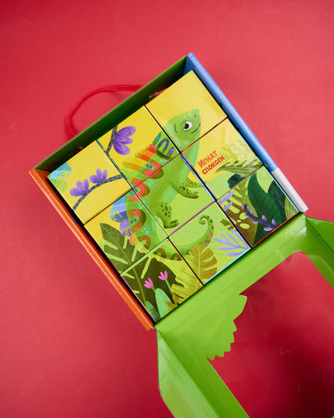 Изображение товара Развивающий игровой набор CLEVER Первые эмоции. Хамелеон Игнат. С 9 кубиками (Ульева Елена)