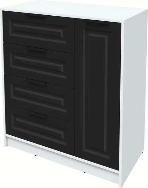 Изображение товара Тумба Interline Концепт КТ-Т90 Деко (белый платинум/черный)