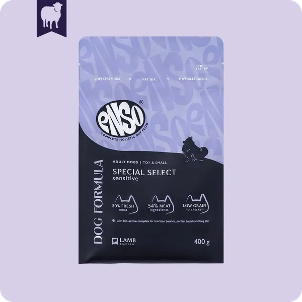 Изображение товара Сухой корм для собак ENSO DF Special Select Для мелк/мини ягненок томат / 020/251246 (400г)