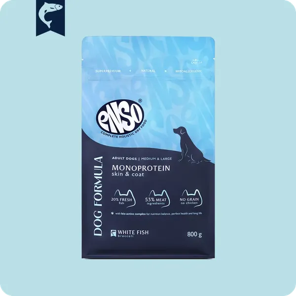 Изображение товара Сухой корм для собак ENSO DF Monoprotein Для сред/круп белая рыба брокколи / 020/251338 (800г)