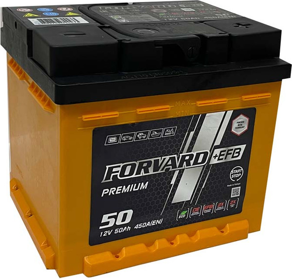 Изображение товара Автомобильный аккумулятор FORVARD EFB Premium 450A LB1 12V50 AH/LB1B / FEPLB1.50.450.SMF (50А/ч, (0) низкий)