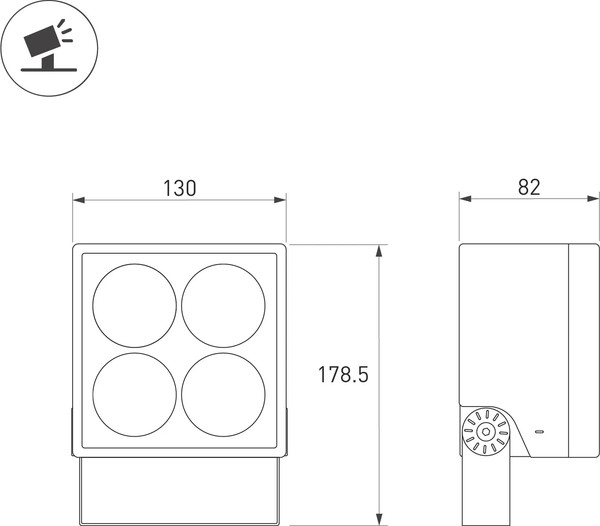 Изображение товара Прожектор Arlight ALT-BLOCK-S130x130-15W Warm3000 GR 36 deg / 054750