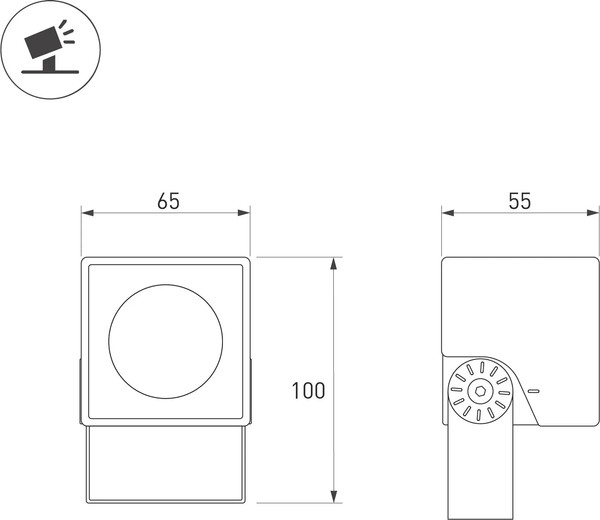 Изображение товара Прожектор Arlight ALT-BLOCK-S65x65-5W Warm3000 GR 60 deg / 054748
