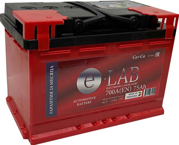 Изображение товара Автомобильный аккумулятор E-Lab (1) 700A L3 6СТ-75 / 075 112 K01 E (75А/ч)
