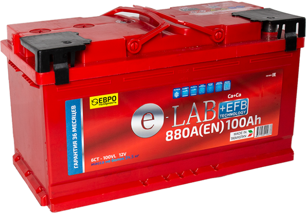 Изображение товара Автомобильный аккумулятор E-Lab +EFB 100 Ah (0) 880A L5 6СТ-100 / 100 111 K11 E (100А/ч)