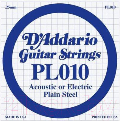 Изображение товара Струна для акустической гитары D'Addario PL010