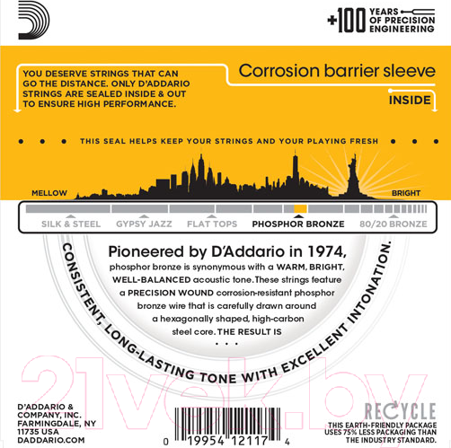 Изображение товара Струны для акустической гитары D'Addario EJ-19