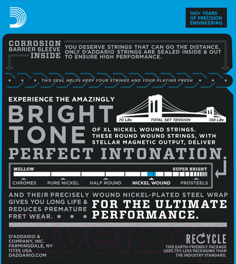 Изображение товара Струны для электрогитары D'Addario EXL-140