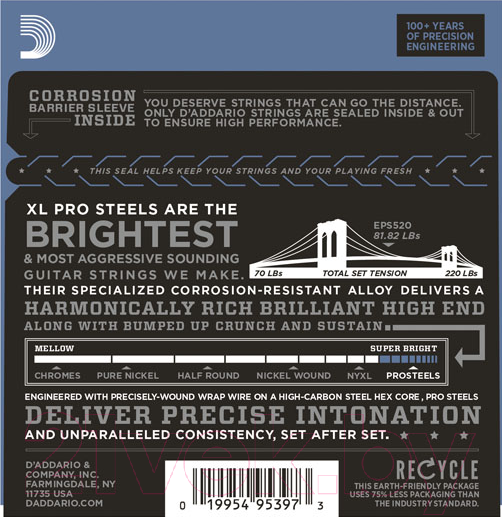 Изображение товара Струны для электрогитары D'Addario EPS-520