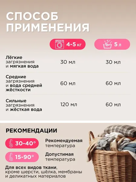 Изображение товара Гель для стирки Synergetic Color Биоразлагаемый (3.75л)