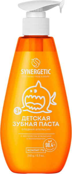 Изображение товара Зубная паста Synergetic Детская Сладкий апельсин (240г)