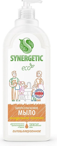 Изображение товара Мыло жидкое Synergetic Биоразлагаемое. Миндальное молочко (1л)