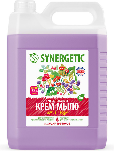 Изображение товара Мыло жидкое Synergetic Биоразлагаемое. Дикие ягоды (5л)