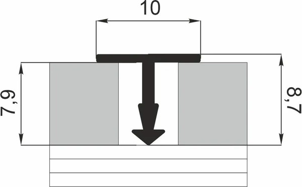 Изображение товара Порог Profiling Т-образный ПТ-10 (2.7м, серебристый)