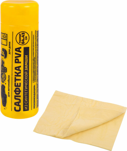 Изображение товара Салфетка хозяйственная Грандмастер PVA из синтетической замши 64x43см / 609974 (желтый)